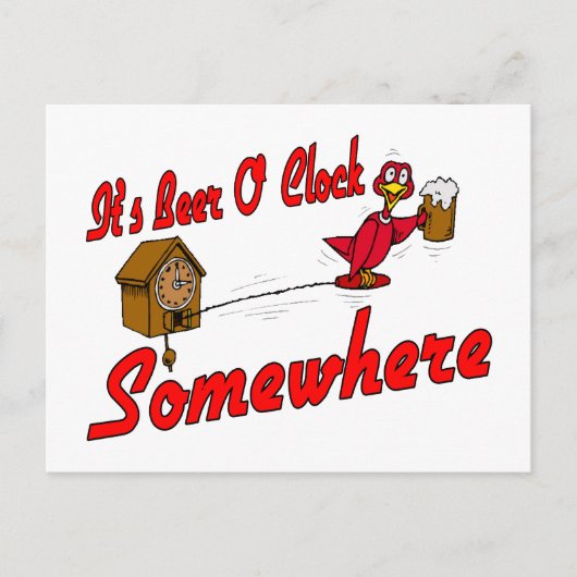 Het is Beer O Clock ergens anders Briefkaart (Voorkant)