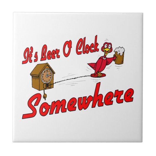 Het is Beer O Clock ergens anders Tegeltje (Voorkant)
