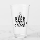 Het is Beer O'Clock Grappig Drink bierglas Glas (Voorkant)