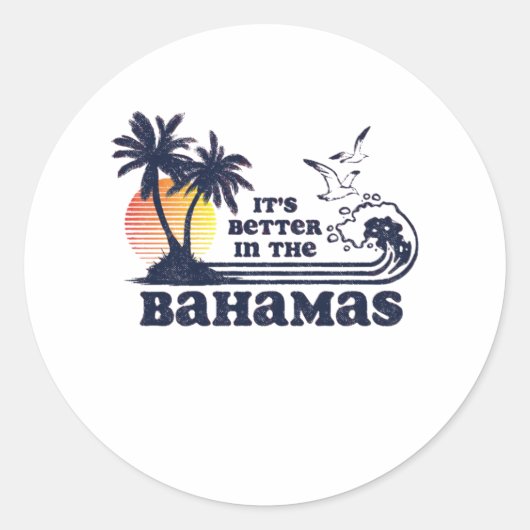 Het is beter in de Bahama's Ronde Sticker (Voorkant)
