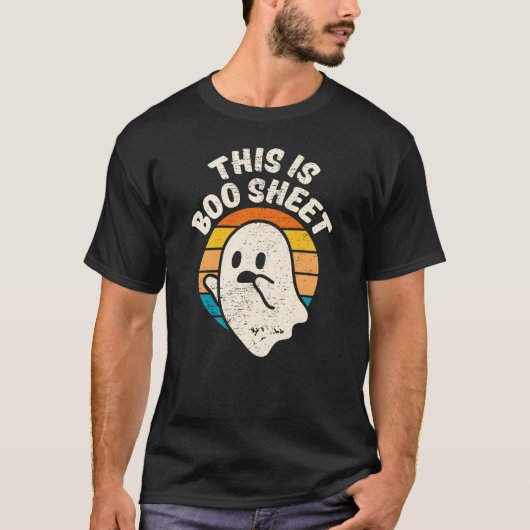 Het is Boo Sheet Halloween Retro  Ghost T-Shi T-shirt (Voorkant)