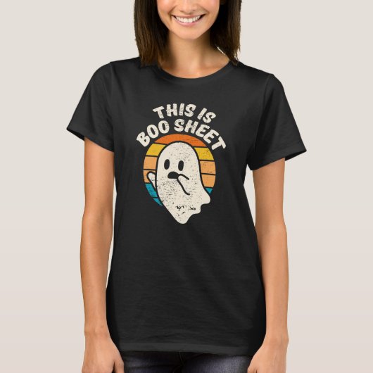 Het is Boo Sheet Halloween Retro  Ghost T-shirt (Voorkant)
