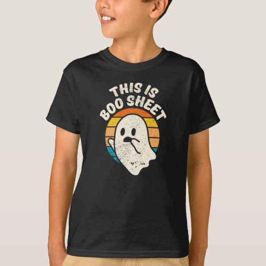 Het is Boo Sheet Halloween Retro Ghost T-shirt (Voorkant)