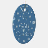 Het is buiten koud keramisch ornament (Rechts)