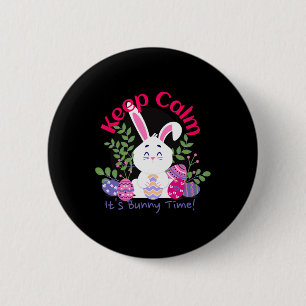 Het is Bunny Tijd Grappige Pasen Zondag Eierjacht Ronde Button 5,7 Cm