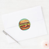 Het is Burger Time Ronde Sticker (Envelop)