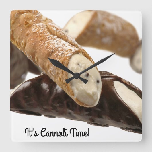 Het is Cannoli Time Clock Vierkante Klok (Voorkant)