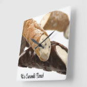 Het is Cannoli Time Clock Vierkante Klok (Hoek)