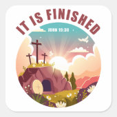 Het is Christelijk Pasen Pasen Vierkante Sticker (Voorkant)