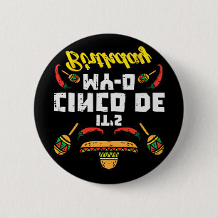 Het is Cinco De My-o Verjaardag Geboren Op Mexicaa Ronde Button 5,7 Cm