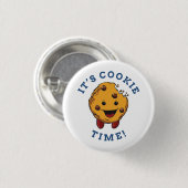 Het is Cookie Time Pin Ronde Button 3,2 Cm (Voorkant /achterkant)