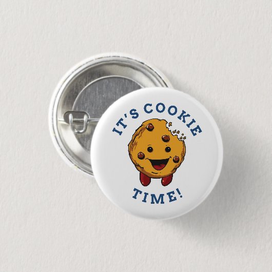 Het is Cookie Time Pin Ronde Button 3,2 Cm (Voorkant /achterkant)
