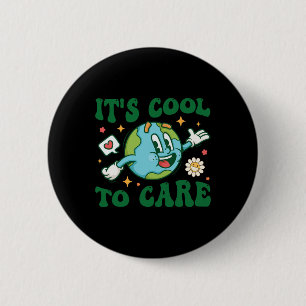 Het is cool om de zorg Earth Day leraar Retro Groo Ronde Button 5,7 Cm