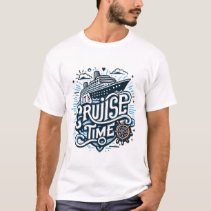 Het is cruisetijd - Retro Nautical Vacation Design T-shirt