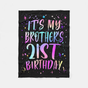 Het is de 21e verjaardag van mijn broer Kleurrijke Fleece Deken