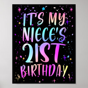 Het is de 21e verjaardag van mijn nicht Kleurrijk Poster