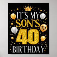 Het is de 40e verjaardag van mijn zoon 40 jaar oud
