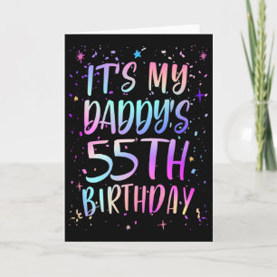 Het is de 55e verjaardag van mijn papa Kleurrijke  Kaart