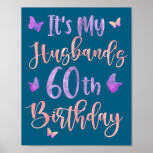 Het is de 60e verjaardag van de man Vlindergrafisc Poster