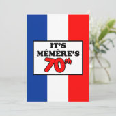 Het is de 70ste verjaardag van Memere's Franse vla Kaart (Staand voorkant)