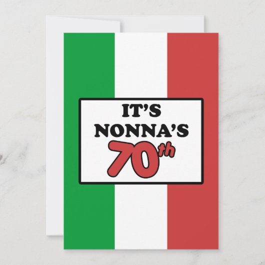 Het is de 70ste verjaardag van Nonna's Italiaanse  Kaart (Voorkant)