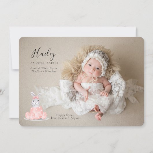 Het is de aankondiging van een meisjesfoto van Pas (Voorkant)