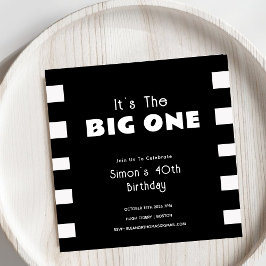 Het is de Big One Black & White Stripes Adult Kaart