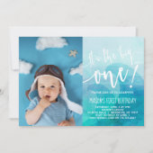Het is de Big One Wave First Birthday uitnodiging (Voorkant)