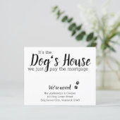 Het is de Dogs House Dog Pet Moving Budget Card (Staand voorkant)