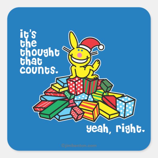 Het is de gedachte die telt vierkante sticker (Voorkant)
