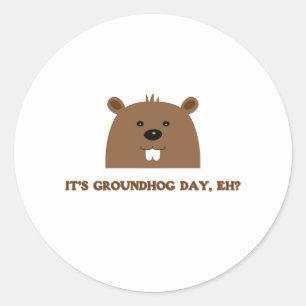 Het is de Groundhog dag, hè? Ronde Sticker