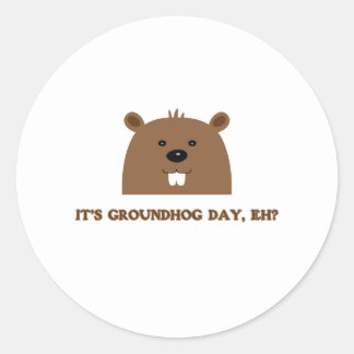 Het is de Groundhog dag, hè? Ronde Sticker
