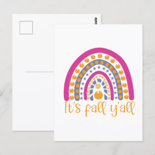 Het is de herfst van de pompoenregenboog. briefkaart