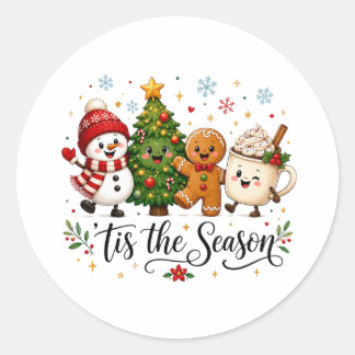 Het is de kersttijd ronde sticker