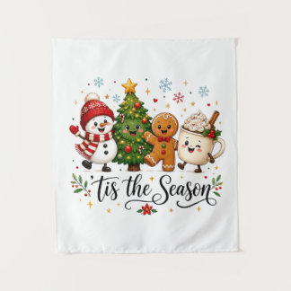 Het is de kersttijd wandkleed