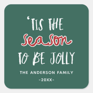 Het is de kerstvakantie van de seizoenen vierkante sticker
