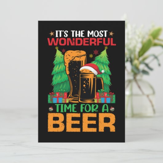Het is de meest fantastische tijd voor een bierker kaart (Staand voorkant)
