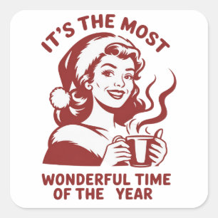 Het is de meest wonderbaarlijke tijd Snarky Kerstm Vierkante Sticker