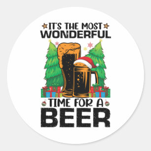 Het is de meest wonderbaarlijke tijd voor een bier ronde sticker