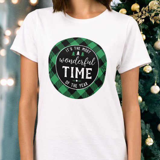 'Het is de mooiste tijd' Kerstgroen T-shirt