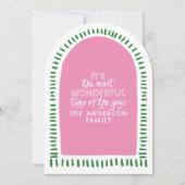 Het is de mooiste tijd Modern Pink & Green Kaart (Voorkant)