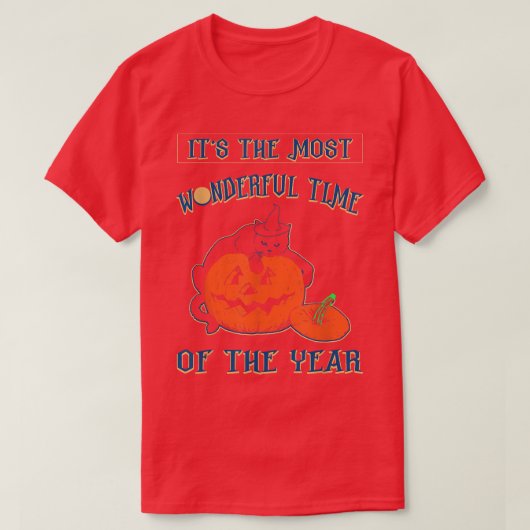Het is de mooiste tijd van het jaar Cat Pumpk T-shirt (Design voorkant)