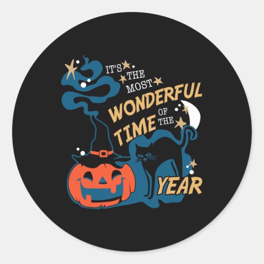 Het is de mooiste tijd van het jaar Halloween Ronde Sticker (Voorkant)