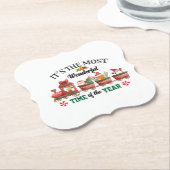 Het is de mooiste tijd van het jaar kartonnen onderzetters (Gekanteld)