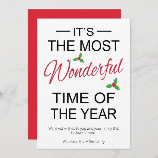 Het is de mooiste tijd van het jaar Kerstmis Feestdagenkaart (Voorkant / Achterkant)