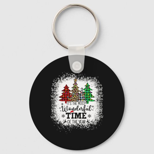 Het is de mooiste tijd van het jaar Kerstmis Sleutelhanger (Voorkant)