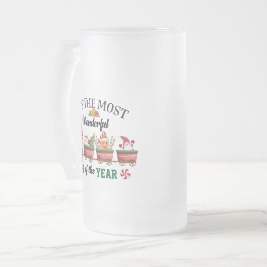 Het is de mooiste tijd van het jaar matglas bierpul (Voorkant links)