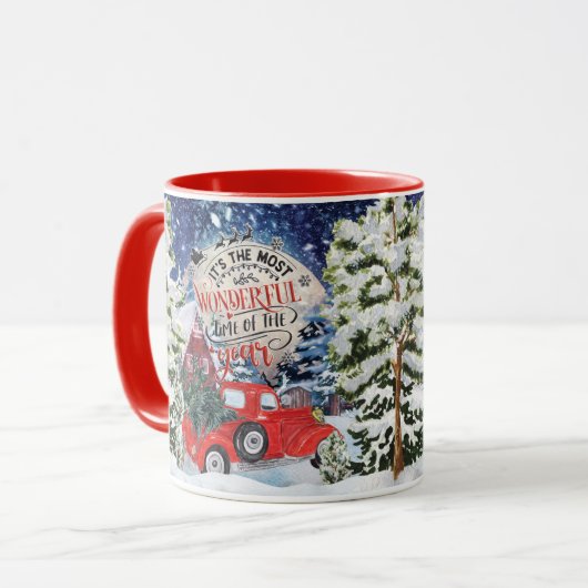 Het is de mooiste tijd van het jaar mok (Voorkant links)