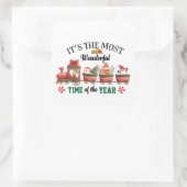 Het is de mooiste tijd van het jaar vierkante sticker (Tas)