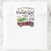 Het is de mooiste tijd van het jaar vierkante sticker (Tas)